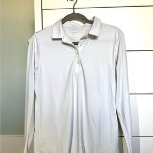 White Long Sleeve Polo Shirt